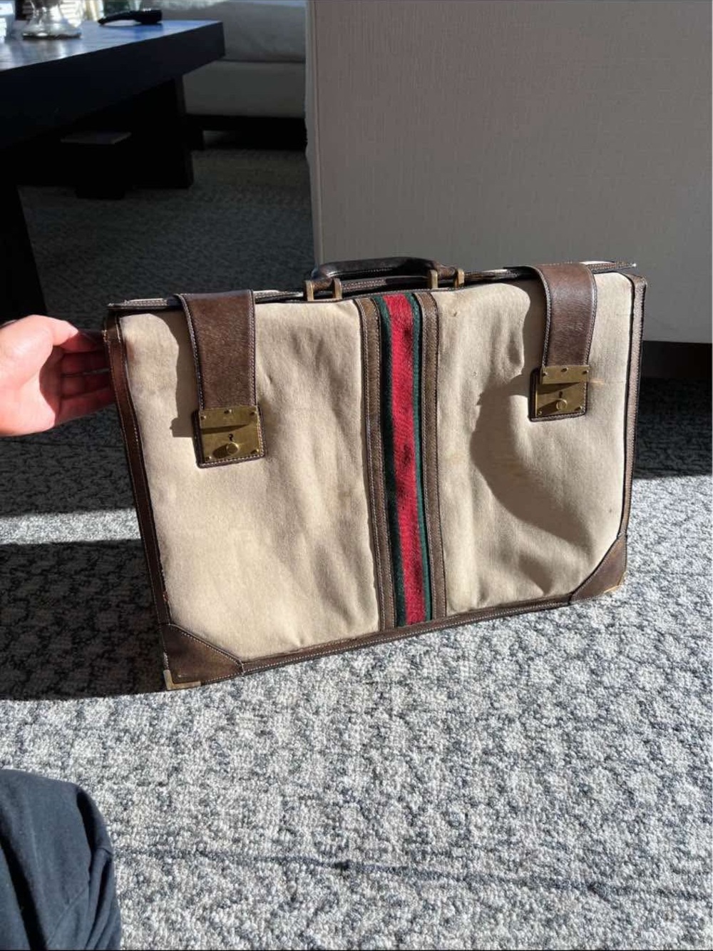 Vintage Gucci Briefcase Canvas Bag